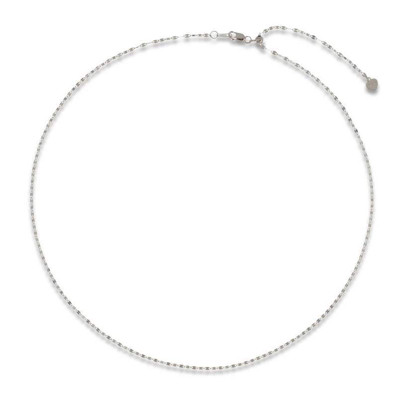 Main Image 1 of Mirror Chain Necklace Solid 10K White Gold 20"