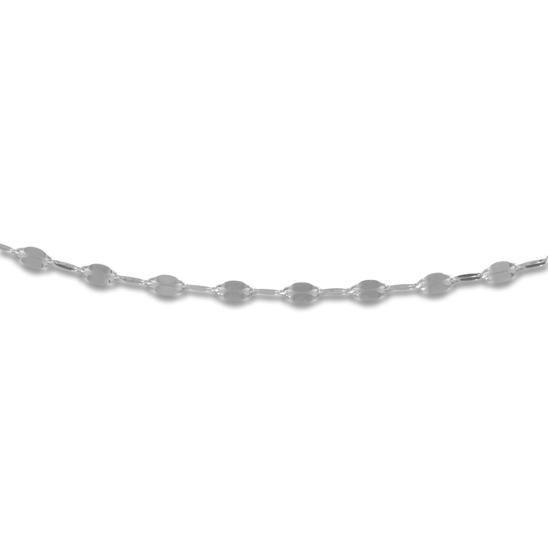Main Image 2 of Mirror Chain Necklace Solid 10K White Gold 20"