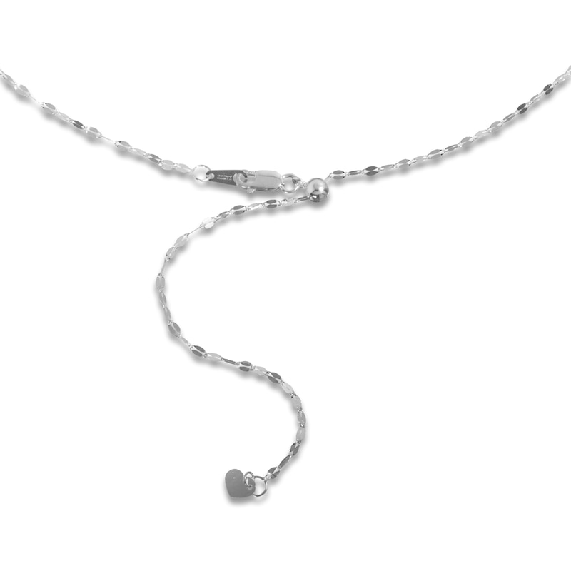 Main Image 3 of Mirror Chain Necklace Solid 10K White Gold 20"