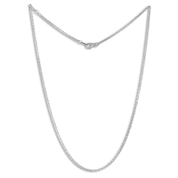 Mirror Cable Chain Necklace 1.6mm Solid 10K White Gold 18"
