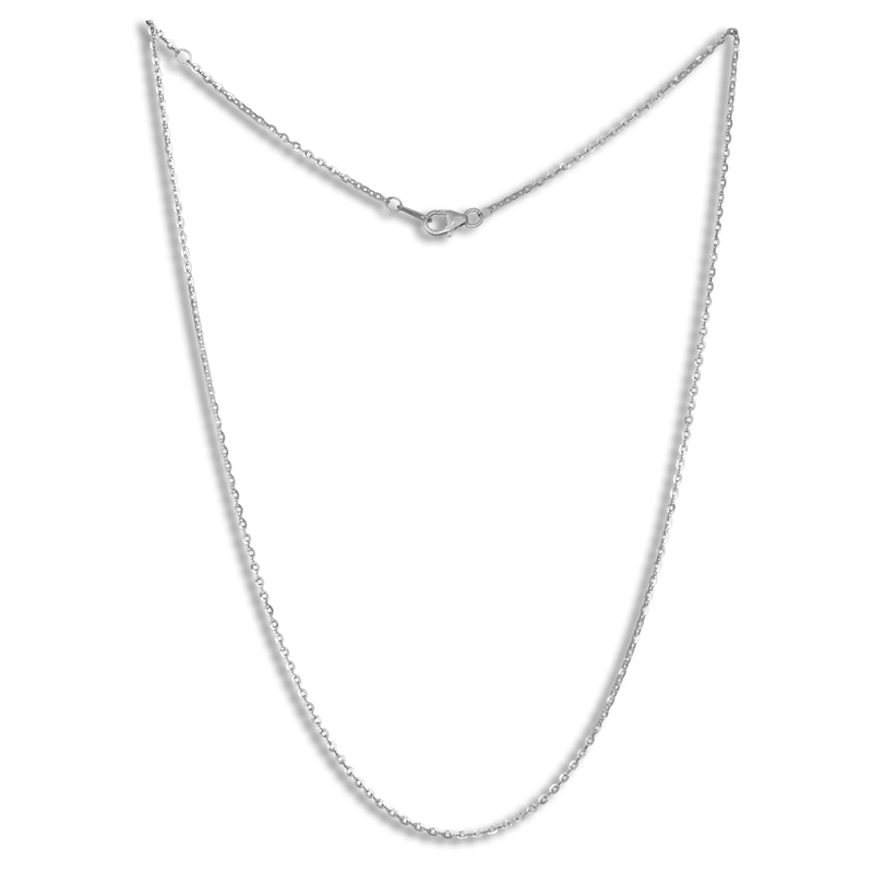 Main Image 1 of Mirror Cable Chain Necklace 1.6mm Solid 10K White Gold 18"