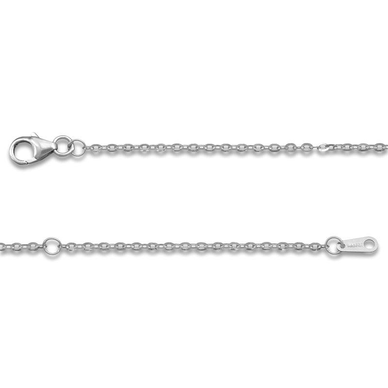 Main Image 3 of Mirror Cable Chain Necklace 1.6mm Solid 10K White Gold 18"