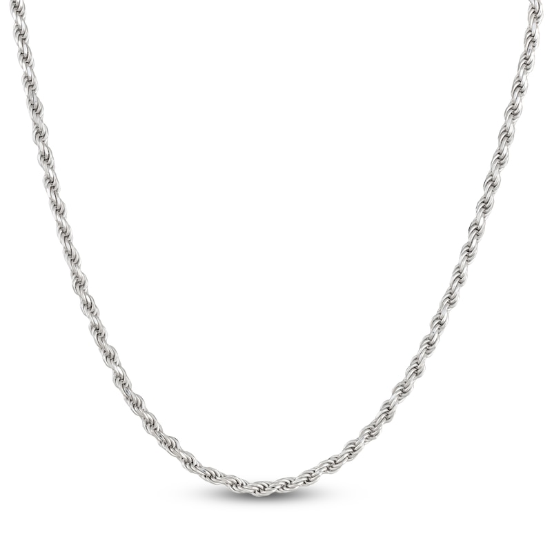 Main Image 1 of Diamond-Cut Rope Chain 4.3mm Solid Sterling Silver 22"