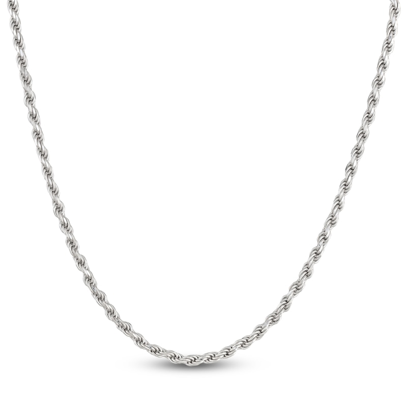 Main Image 2 of Diamond-Cut Rope Chain 4.3mm Solid Sterling Silver 22"