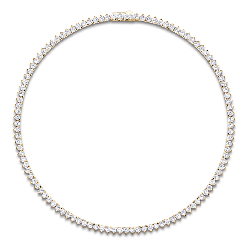 Main Image 1 of Lab-Grown Diamond Tennis Necklace 20 ct tw 14K Yellow Gold 17"