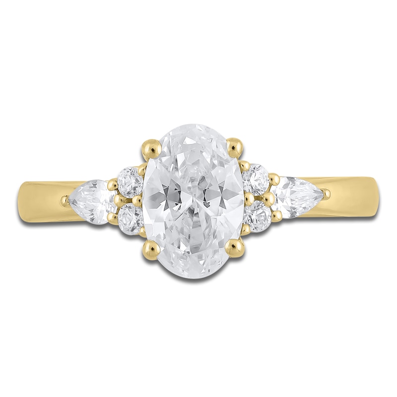 Main Image 3 of Oval-Cut Diamond Engagement Ring 1-1/4 ct tw 14K Yellow Gold