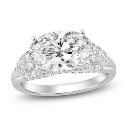 Oval-Cut Lab-Grown Diamond East-West Engagement Ring 3-3/4 ct tw 14K White Gold