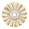 Thumbnail Image 1 of Men's Cultured Pearl & White Lab-Created Sapphire Sun Brooch 18K Yellow Gold-Plated Sterling Silver