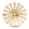 Thumbnail Image 2 of Men's Cultured Pearl & White Lab-Created Sapphire Sun Brooch 18K Yellow Gold-Plated Sterling Silver