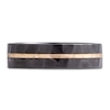 Thumbnail Image 3 of Men's Hammered Stripe Wedding Band Matte Black Zirconium & 14K Yellow Gold 6mm