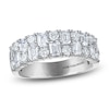 Thumbnail Image 1 of Vera Wang VOW Round & Emerald-Cut Lab-Grown Diamond Anniversary Ring 2 ct tw 14K White Gold