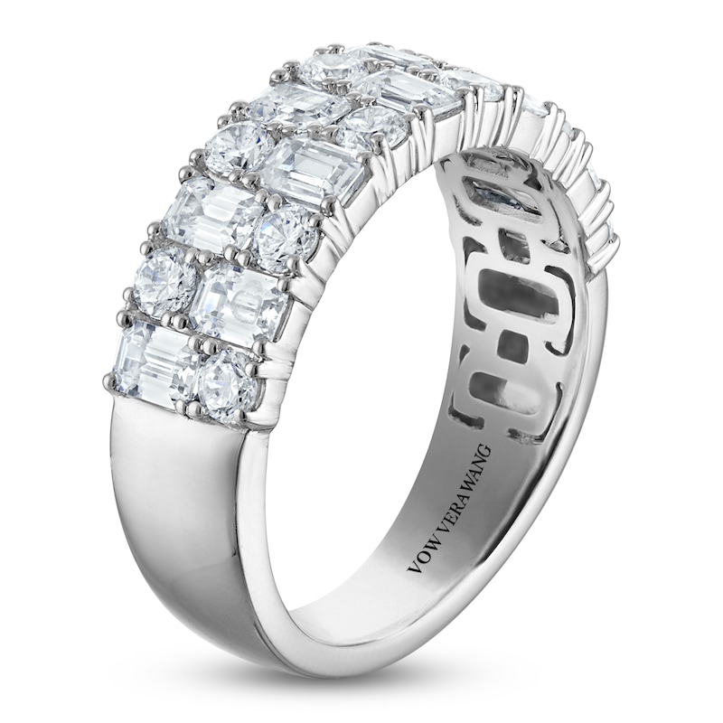Main Image 2 of Vera Wang VOW Round & Emerald-Cut Lab-Grown Diamond Anniversary Ring 2 ct tw 14K White Gold