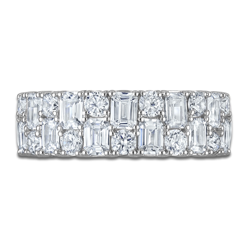 Main Image 3 of Vera Wang VOW Round & Emerald-Cut Lab-Grown Diamond Anniversary Ring 2 ct tw 14K White Gold