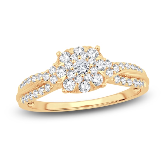 Diamond Ring 12 ct tw Round 14K Yellow Gold