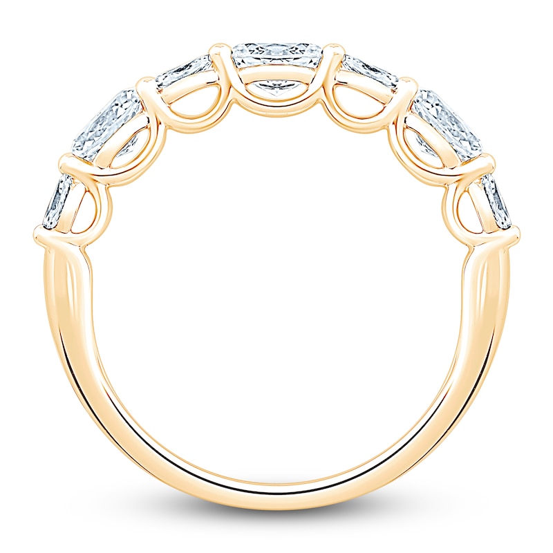 Main Image 2 of Marquise & Oval-Cut Lab-Grown Diamond Anniversary Ring 3/4 ct tw 14K Yellow Gold