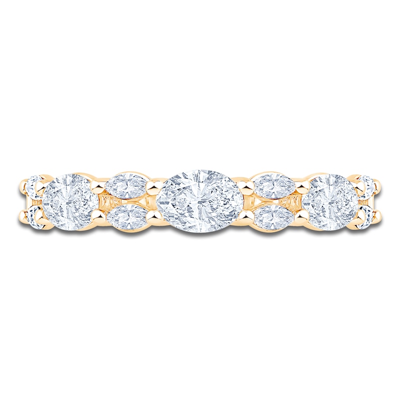 Main Image 3 of Marquise & Oval-Cut Lab-Grown Diamond Anniversary Ring 3/4 ct tw 14K Yellow Gold