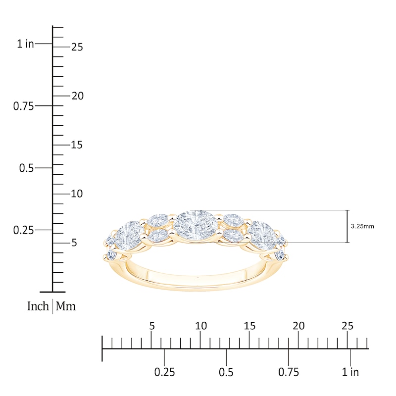 Main Image 4 of Marquise & Oval-Cut Lab-Grown Diamond Anniversary Ring 3/4 ct tw 14K Yellow Gold