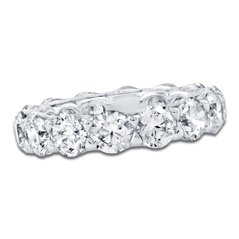 Main Image 1 of Certified Round-Cut Diamond Eternity Band 5-3/4 to 7-5/8 ct tw 14K White Gold