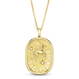 Shy ICON Zodiac Diamond Accent Sagittarius Necklace 14K Yellow Gold 18" B22001099-SAG