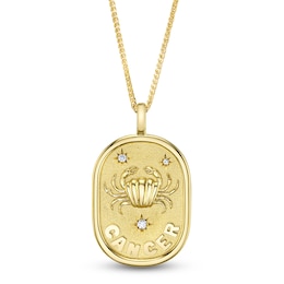 Shy ICON Zodiac Diamond Accent Cancer Necklace 14K Yellow Gold 18" B22001099-CAN