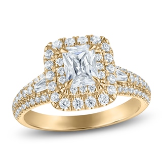 Chosen Certified Radiant-Cut Diamond Double-Halo Engagement Ring 1-1/5 ct tw 14K Yellow Gold