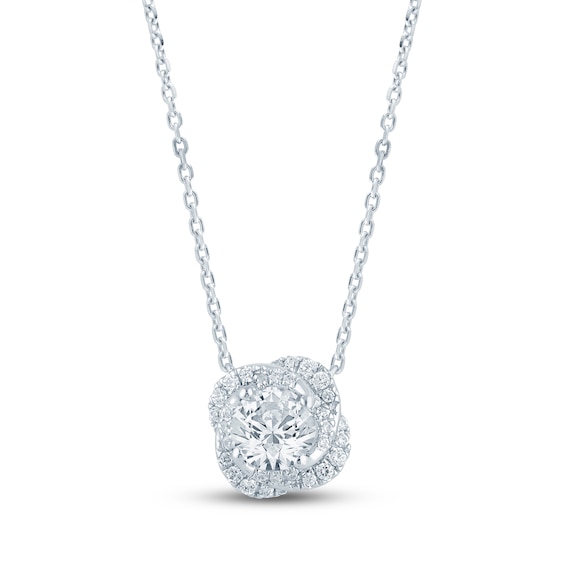 Pnina Tornai Lab-Grown Diamond Flower Necklace 1-1/5 ct tw 14K White Gold 18"