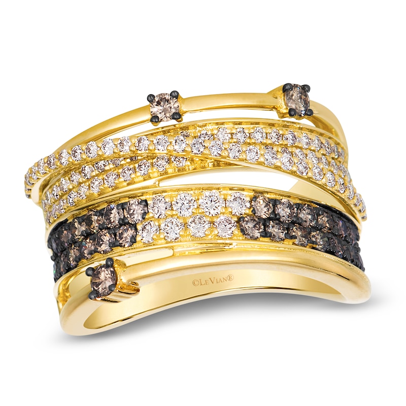 Main Image 1 of Le Vian Diamond Crossover Ring 1-1/8 ct tw 14K Honey Gold