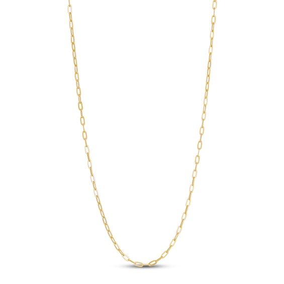 Italia D'Oro 2.2mm Paperclip Chain Necklace Hollow 10K Yellow Gold 18"