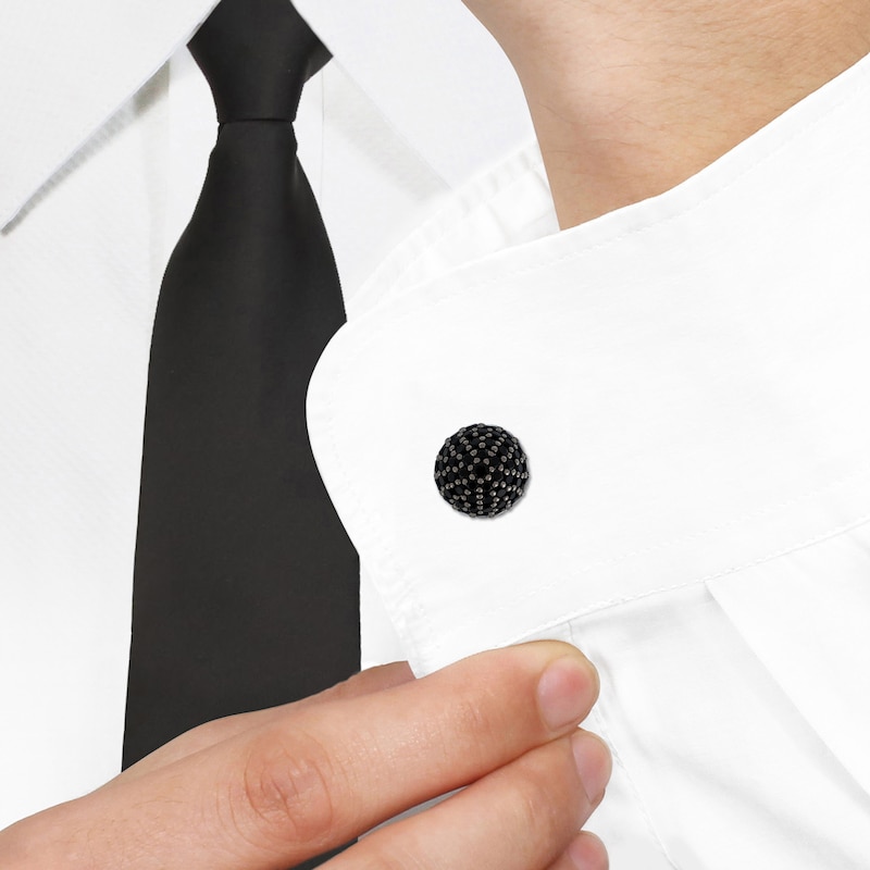Main Image 3 of Men's Natural Spinel Cluster Cufflinks Sterling Silver