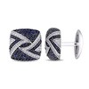 Thumbnail Image 1 of Men's Natural Blue Sapphire Cufflinks 3/8 ct tw Diamonds 14K White Gold