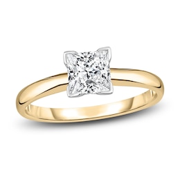Diamond Solitaire Engagement Ring 5/8 ct tw Princess 14K Yellow Gold (I2/I)