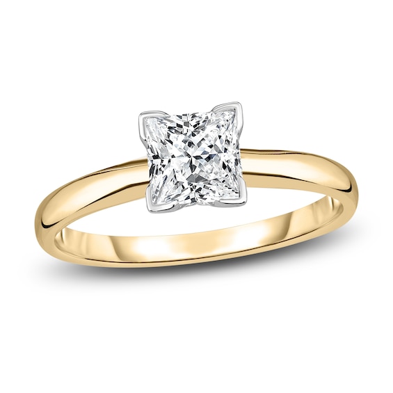 Diamond Solitaire Engagement Ring 5/8 ct tw Princess 14K Yellow Gold (I2/I)