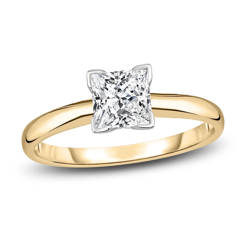 Main Image 1 of Diamond Solitaire Engagement Ring 5/8 ct tw Princess 14K Yellow Gold (I2/I)