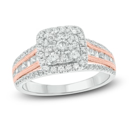 Diamond Engagement Ring 1 ct tw Round 14K Two-Tone Gold