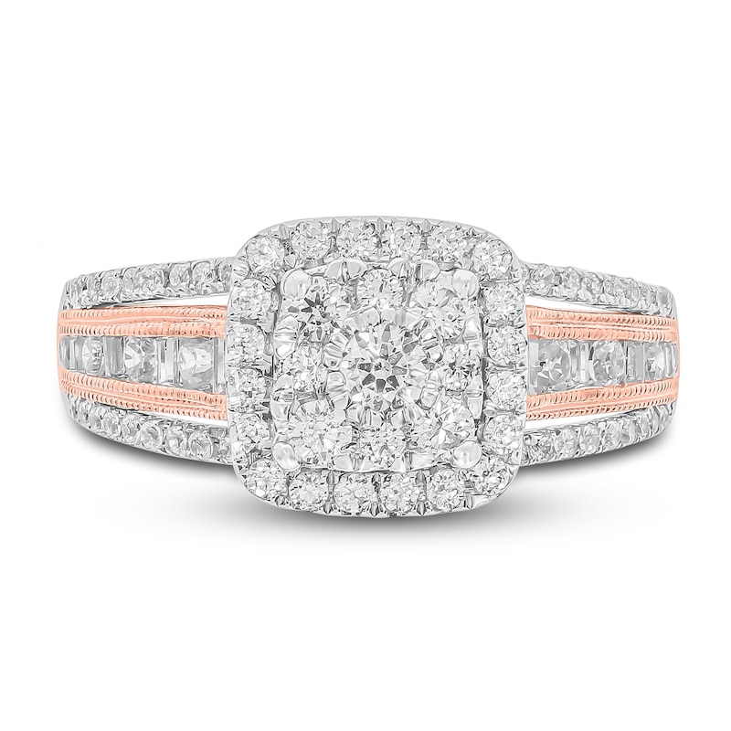 Main Image 3 of Diamond Engagement Ring 1 ct tw Round 14K Two-Tone Gold