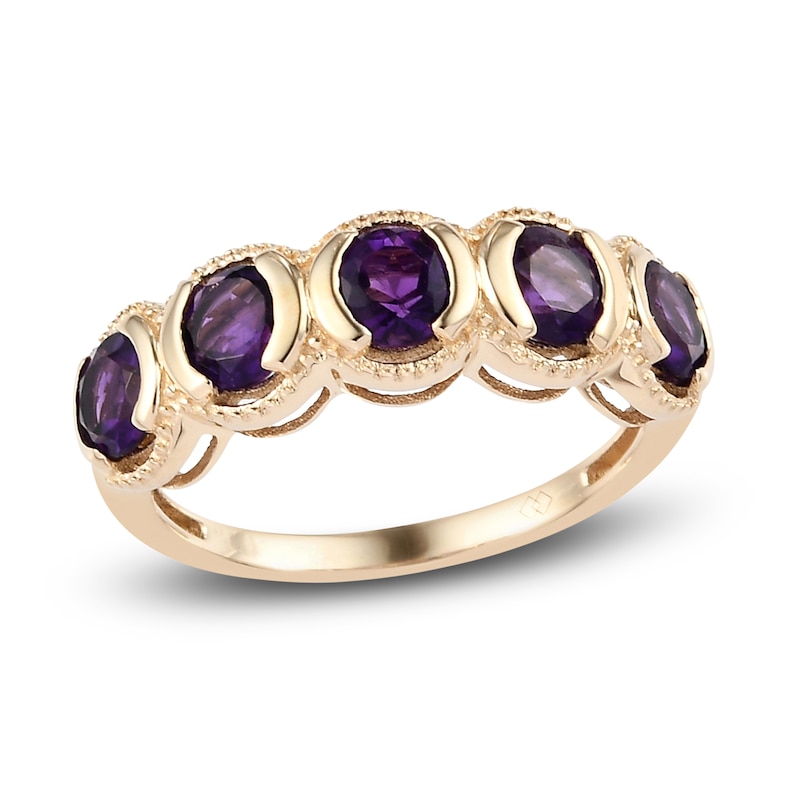 Natural African Amethyst Anniversary Ring 14K Yellow Gold | Jared