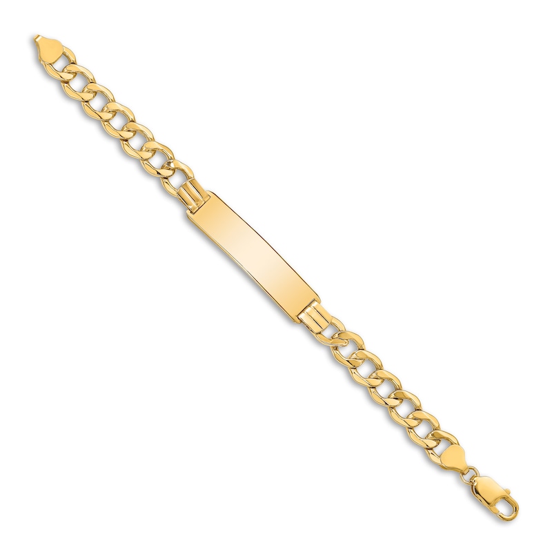 Main Image 2 of Men's Curb Link ID Bracelet 14K Yellow Gold 9.0mm 8"