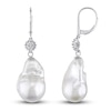 Thumbnail Image 0 of Cultured Freshwater Pearl Earrings Diamond Accents 14K White Gold