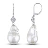 Thumbnail Image 0 of Cultured Freshwater Pearl Earrings Diamond Accents 14K White Gold