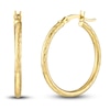 Thumbnail Image 1 of Diamond-Cut Round Hoop Earrings 14K Yellow Gold 25mm