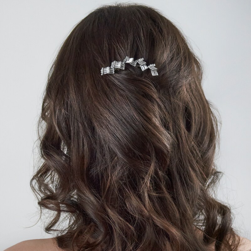 Kenneth Jay Lane Hair Comb CZ/Rhodium-Plated Brass | Jared Kenneth Jay Lane Hair Comb CZ/Rhodium-Plated Brass | Jared