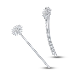 Kenneth Jay Lane Simulated Pearl Hair Pin Crystal/Rhodium-Plated Brass
