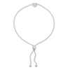 Heart Center Bolo Bracelet 14K White Gold