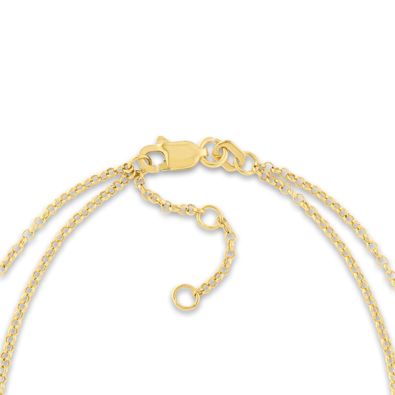 Main Image 3 of Puffy Mariner Rolo Chain Bracelet 14K Yellow Gold 7.5"