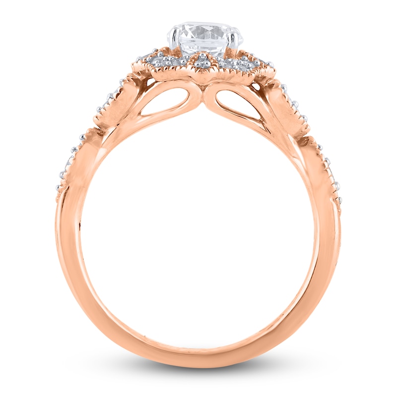 Main Image 2 of Diamond Engagement Ring 7/8 ct tw Round 14K Rose Gold
