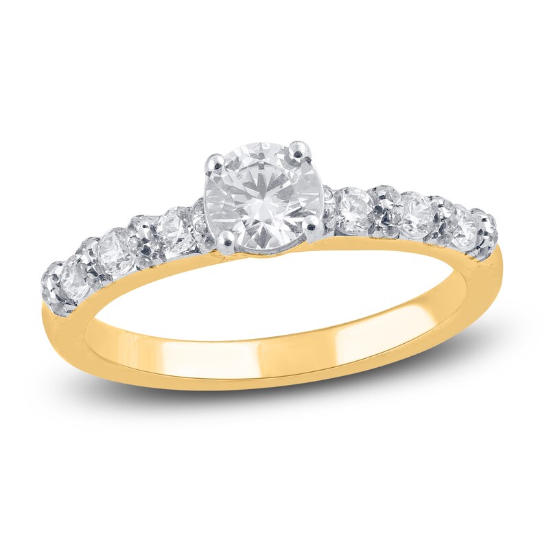 Diamond Engagement Ring 3/4 ct tw Round 14K Yellow Gold