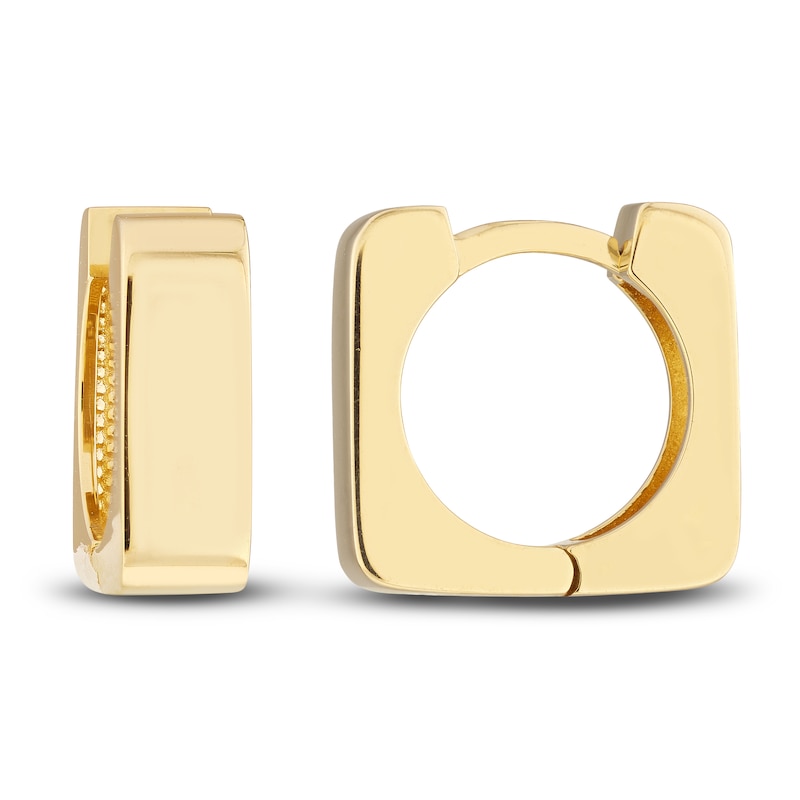 Main Image 2 of Square Huggie Earrings 14K Yellow Gold