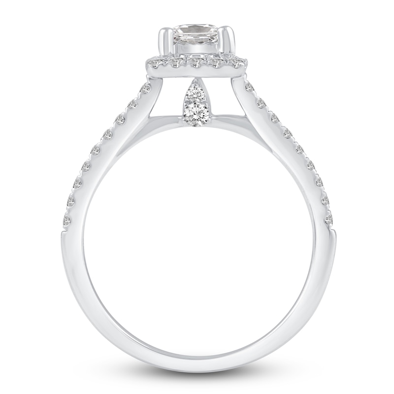 Main Image 2 of Diamond Engagement Ring 3/4 ct tw Princess/Round 14K White Gold