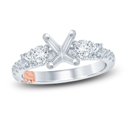 Pnina Tornai Lab-Created Diamond Engagement Ring Setting 1-1/4 ct tw Round 14K White Gold