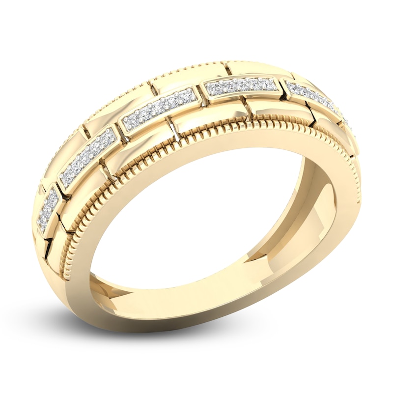 Main Image 2 of Men's Diamond Ring 1/15 ct tw Round 10K Yellow Gold